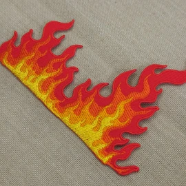 BP BRAUNERT PATCHES - Fire Flames Patch for Iron-On or Sew On Iron-On Patch Fire Flame Iron-On Patch for Clothes Embroidered Iron-On Patch Size 10.6 x 7.5 cm