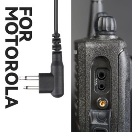 BANDARICOMM 2-Pin to 5-Pin Coil Cord Cable for Motorola Two Way Handheld Walkie Talkie and Radio Headsets