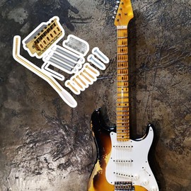 BQLZR Gold Tremolo Saddle Guitar Bridge Set For Electric Guitar Replacement Parts with Wrench