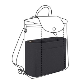 Lckaey Bag organizer insert for le pliage backpack Felt insert knapsack purse insert Y083-Black grey
