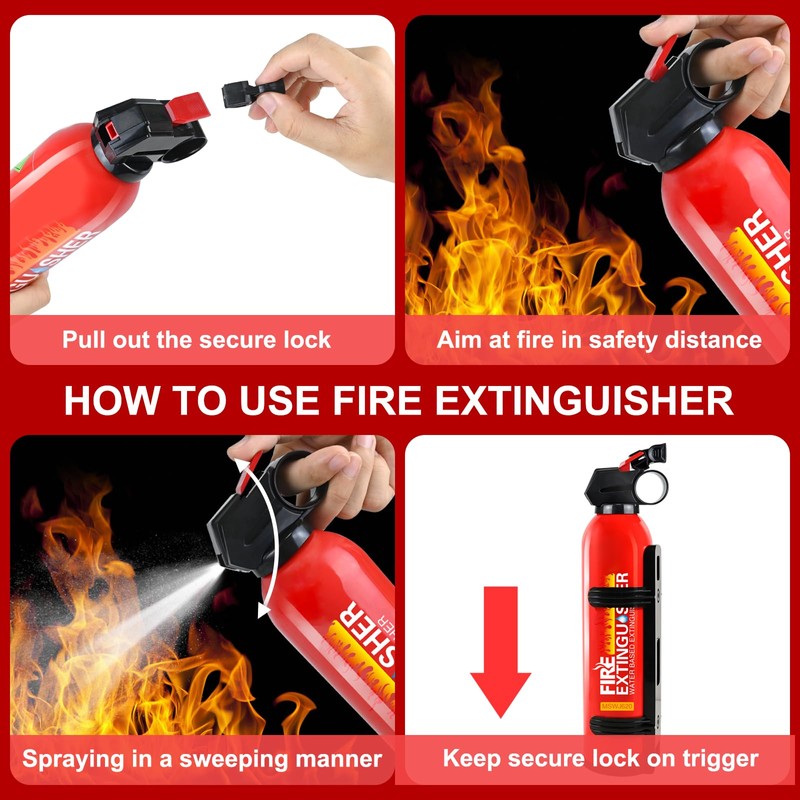 4 Pack Fire Extinguisher for Home with Wall Mount -