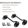 Cabin Hook Gate Hook Lock Black,2Pcs 75mm Stainless Steel Heavy