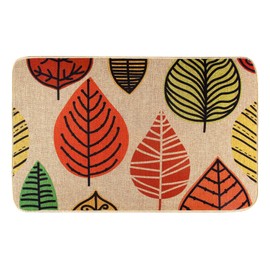Quera Fall Door Mat Indoor/Outdoor Bedroom Kitchen Low-Profile Floor Mat Front Door Decor Autumn Maple Leaf Design for Cushion Entrance, 17 x 29 Inch