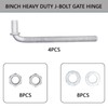 4Pcs 8inch J-Bolt Post Gate Hinge, Heavy Duty J-Bolt Gate