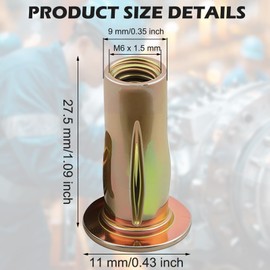 25Pcs 5/16-18 Multi-Grip Rivet Nut Kit, Carbon Steel with Color-Zinc Plated Anti-Rust Finish Pre-Bulbed Head & Knurled Body Fits Metal/Wood/Plastic/Automotive/Construction (25pcs,5/16-18)