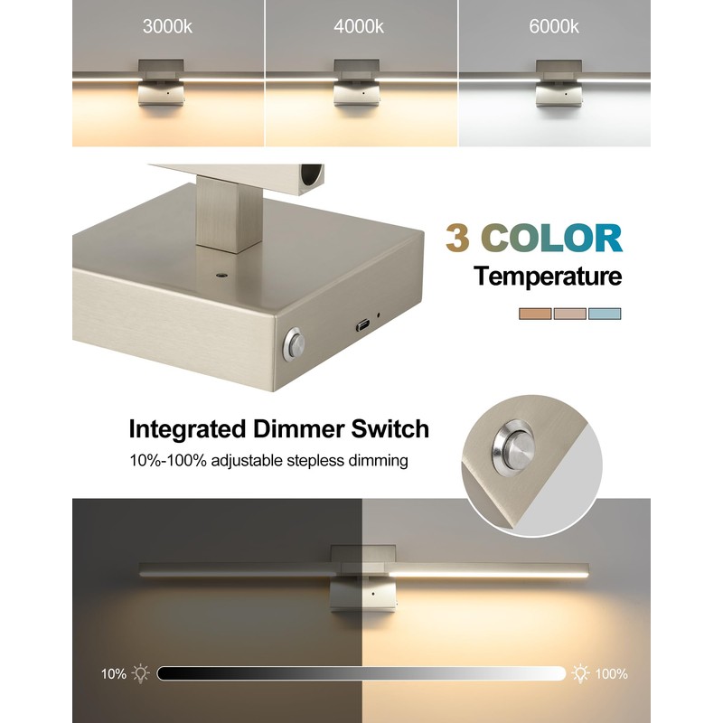 Rayogale 32 Inch Rechargeable Battery Operated Wall Sconce Set of