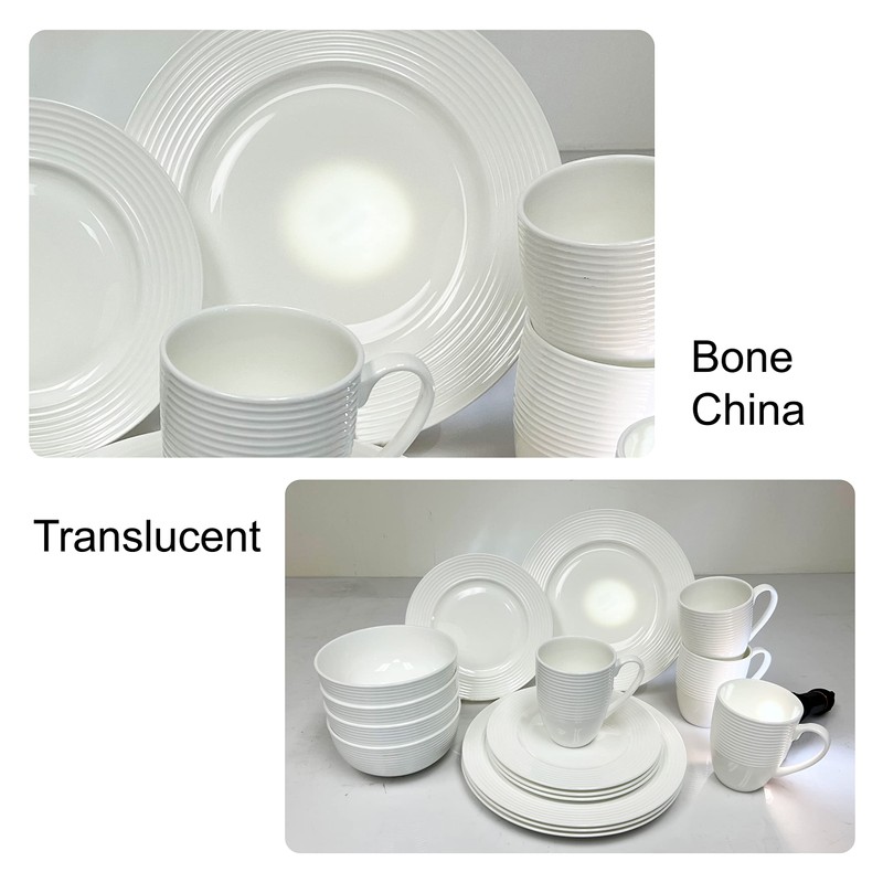 Bone China 16 Piece Dinnerware Dish Set, Service for 4,