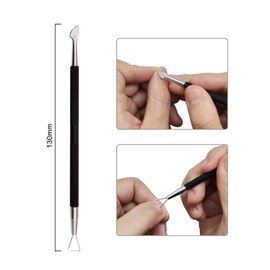 Cuticle Pusher Nail Polish Remover Stainless Steel Manicure Tool Set Gel Nail Polish Peeler Scraper Nail Cleaner Pedicure Kit for Fingernail and Toenail, opove P1, Matter Black