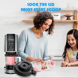 Workkeep Outer Bowl Lid for Ninja NC301 Ice Cream Maker, Compatible with NC299AMZ/NC301/NC300/NC201/NC101 Series (No Paddle), Replacement Creami Lid, Dishwasher Safe Ice Cream Maker Accessories