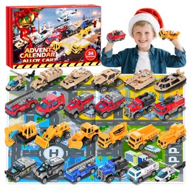 Advent Calendar 2025 Alloy Car Toys for Kids Advent Countdown Calendar Christmas Stocking Stuffer For Boys Girls Gifts 3 age+