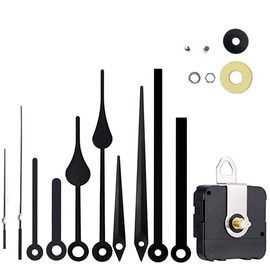 Timelike Silent Quartz Movement - Clock Motor Movement Wall Clock Movement Mechanism DIY Replacement Parts with 5 Different Pairs of Hands (Black)