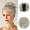 RUWISS Claw Clip Messy Bun Hair Piece Real Human Hair