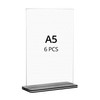 QWORK® Pack of 6 A5 Acrylic Table Stands with Solid