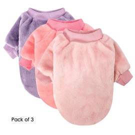 Dog Sweater, Pack of 2 or 3, Dog Clothes, Dog Coat, Dog Jacket for Small or Medium Dogs Boy or Girl, Ultra Soft and Warm Cat Pet Sweaters (Small, Pink,Purple,Light Pink)