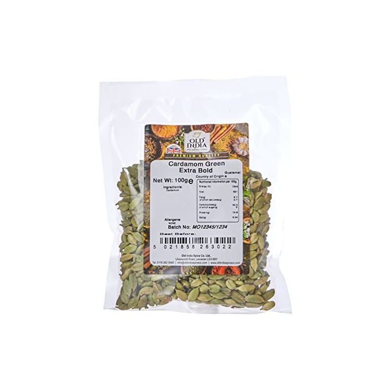 Old India Cardamom Green Extra Bold 100g