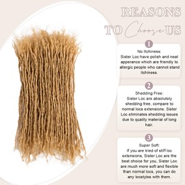 Originea 8-18 Inch 0.1 and 0.2 0.4 Thickness Curly Tips Interlocked sister Locs 100% Real Human Hair Micro loc Extensions Permanent Dreadlock Extensions (27# 0.1cm, 14 Inch 70 Strands)