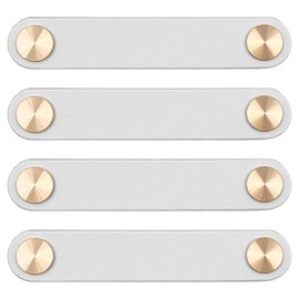 ZONADAH Set of 4 Leather Kitchen Bedroom Furniture Handles Hole Spacing 96mm Cupboard Handle Door Handle for Kitchen Bathroom Cabinets Dresser Drawers Cabinets Cabinets Wooden Display Cabinets White