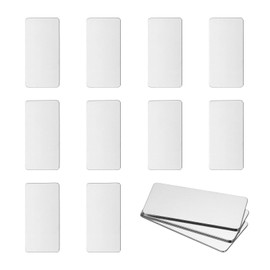 sourcing map 10 Pack 2x1 inch Metal Engraving Blank Stainless Steel Blank Metal Blank Tags Stamping Metal Stamping