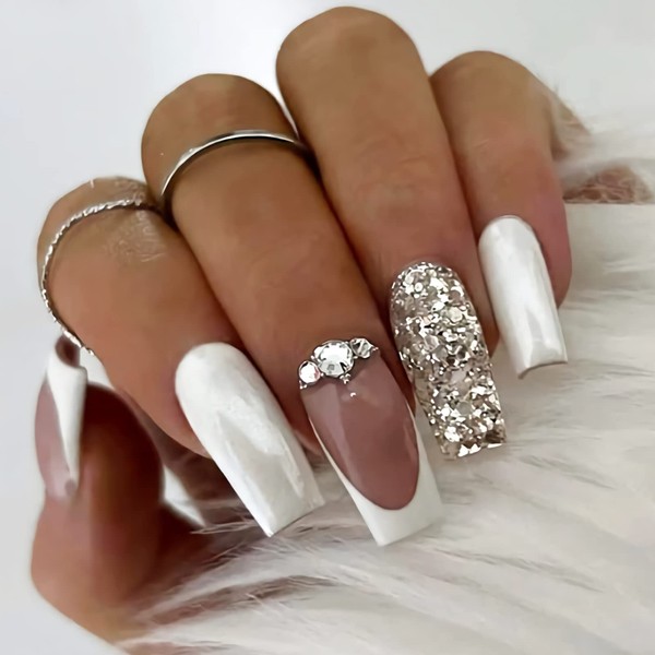 Short Press On Nails,Lucoffeoi 24pcs Acrylic Nails Short Square Nails,Short