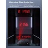 Projection Alarm Clock for Bedroom,Digital Clock with 350° Rotatable Projector,5-Level
