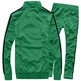 MACHLAB Men's Activewear Full Zip Warm Running Tracksuit Sports Set Casual Sweat Suit Green S