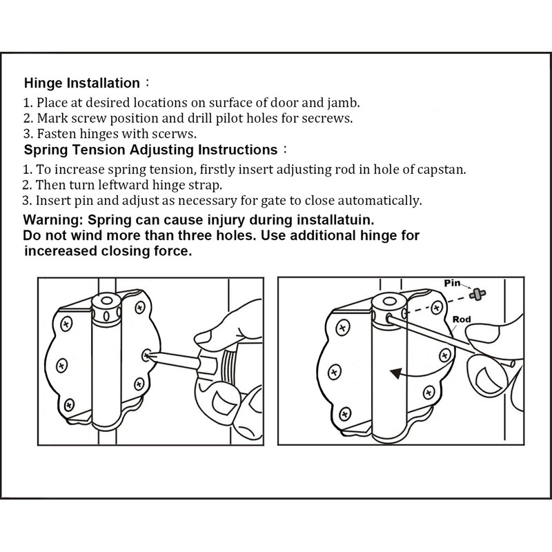 QCAA Door Spring Hinges, 2-3/4", Each Set Including 2 PCS