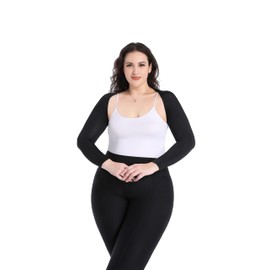Plus Size Arm Compression Shaper Cooling Shawl Arm Sleeves Wrap Slimmer Sleeves for Women Sun Protection Comfortable & Breathable Anti-UV Golf & Outdoor Sports Driving Cooler Shrug (XL, Black)