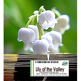 (L) Lily of The Valley Incense - Delicate, White-Green Lily of The Valley with Heart Notes of Rose, Jasmine and Lilac - Natural Premium Incense By Oakland Gardens (Lilly of The Valley (100 Sticks))
