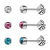 Artskin 3 Pairs/Set Women's Stud Earrings Titanium Girls' Earrings Hypoallergenic