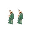 Divertidos aretes de dinosaurio con diseño de dinosaurio verde con