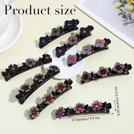 8 Pcs Sparkling Crystal Stone Braided Hair Clips for Women Easily Crystal Braid Hair Clips Barrettes Fit Thick Thin Hairs Shiny Rhinestone Hairpin Colorful Festival Gifts 3.74 Inch