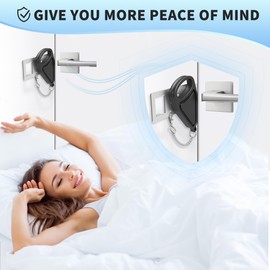 Portable Door Lock Security 1-Pack Hotel Door Lock Latch for Apartment Door Security Lock, Airbnb, College Dorm Lock, Hotel, School – Additional Home Safety Lock for Front Door(Black)