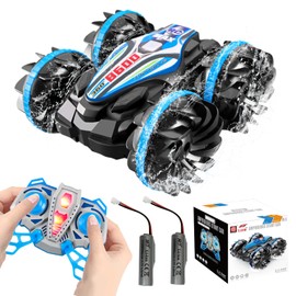 JCMO Carro Anfibio de Control Remoto para Niños,Coche Acrobático RC 4WD con Resistente al Agua, RC 2.4GHz con Rotación de 360°, Juguetes Regalo para Niños de 6 a 12 Años (Azul)