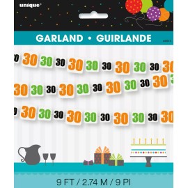 Unique 30th Birthday Paper Garland 30th Birthday Party Decorations Favor Party Supplies