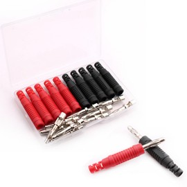 RUNCCI-YUN 10 x 4 mm Banana Plugs, Insulated, Banana Coupling 4 mm Solder Type, DIY Electrical Tests, Banana Plug for Multimeter Test Leads, Red and Black