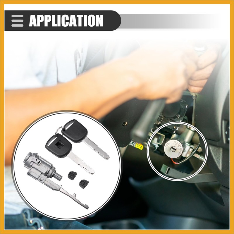 Partuto Ignition Switch Lock Cylinder, for Honda Accord 2003-2012, Metal,