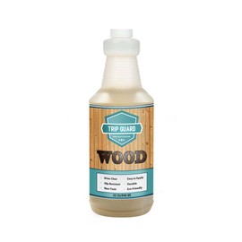 Wood Guard Anti Slip Acrylic Coating for Wood, Decks, Stairs, Patios and Porch, High-Traction, Golden, Semi Transparent Textured Non Slip Coating - 1 Quart