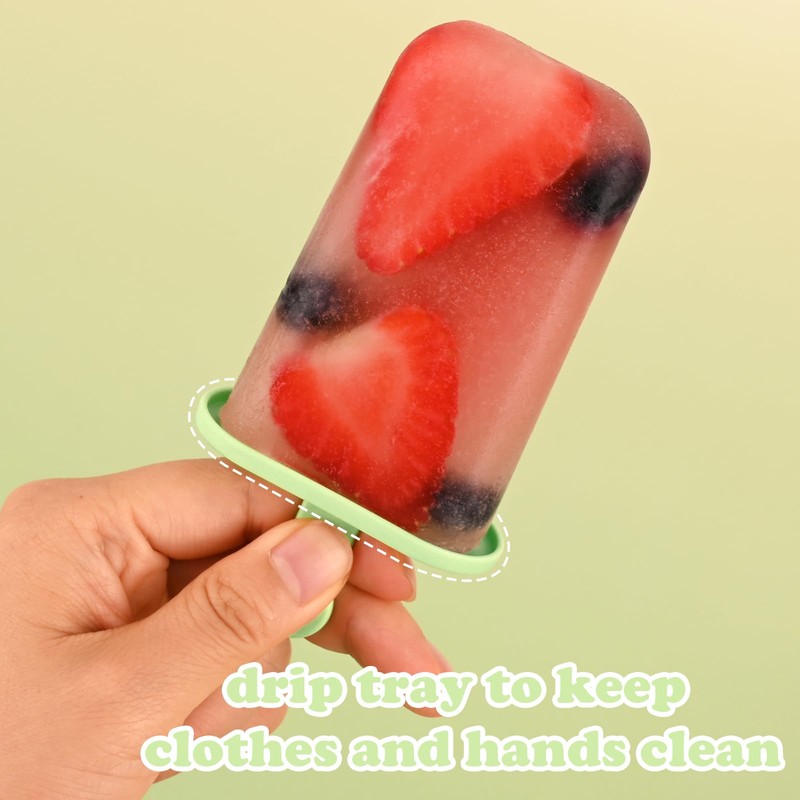 WMKGG Popsicles Molds Set, 6 PCS Ice Pop Mold,Homemade Ice