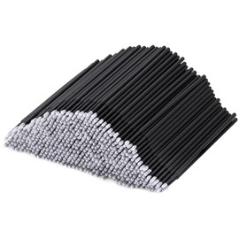 Tbestmax 500 cepillos desechables para microaplicador, microhisopos, pestañas de ojos, varitas de rímel para extensión de pestañas, color negro