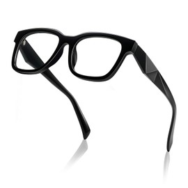kimorn kimorn Blue Light Blocking Glasses,Anti Eyestrain & UV Protection,Square Frame Glasses for Women and Men (Black)