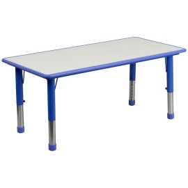 Belnick 23.62''W x 47.25''L Height Adjustable Blue Plastic Activity Table with Grey Top