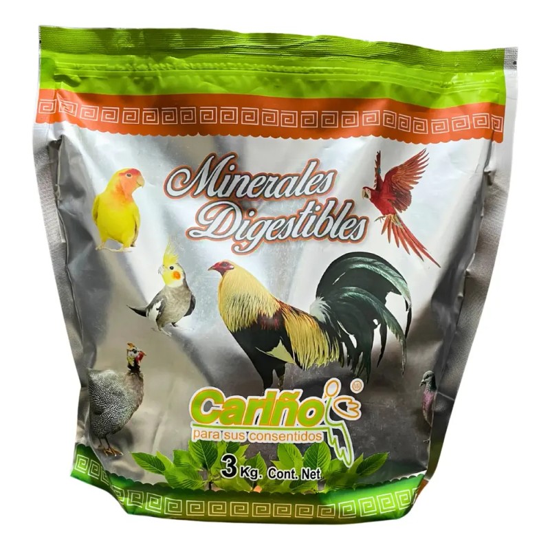 Minerales Digestibles Para Aves 3kg Calcio Zinc Vitaminas +