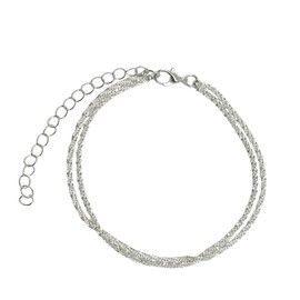 SJUIEO S925 Silber Damen Fußkettchen, wasserdichtes Fußkettchen-Set, Damen-Doppelschicht-Fußkettchen, Armband, Schmuckgeschenk (Silber)