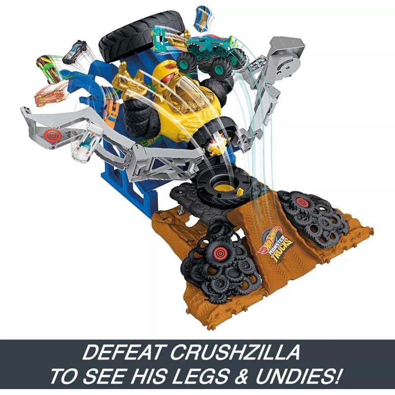 Hot Wheels Monster Trucks Arena Smashers Mega Wrex Versus Crushzilla