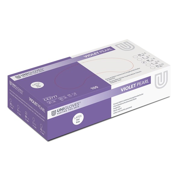 UNIGLOVES - Violet Pearl® Purple Custom-Fit Disposable Gloves Made of