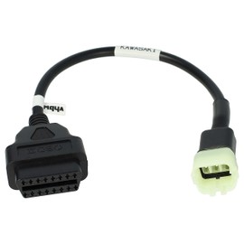 vhbw OBD2 Adapter 6 Pin auf OBD2 16Pin kompatibel mit Kawasaki ZX10R (ab 2016), ZX14R (ab 2017) Motorrad - 28 cm