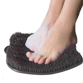 LOMANTOWN Shower Foot Scrubber Feet Cleaner with Non Slip Suction Cups - Massage Mat Improve Circulation Relieve Tired and Pain Black