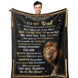Dad Birthday Gifts, Dad Gift from Daughter Son, Daddy Blanket for Father’s Day Christmas Birthday, Father in Law Present, Comfortable Throw for Fathers, Parents' Day Papa Throw Blanket 150x130CM