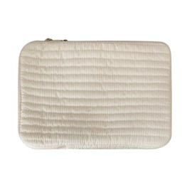 Laptop Sleeve Zipper Closure Shockproof Soft Portable Laptop Cover Case for 13 to 14 Inch Tablet White