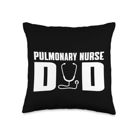 Pulmonary Nurse Job Designs Respiratory Therapist Matching Pulmonary Nurse Dad Breathing Treatment for Men Throw Pillow, 16x16, Multicolor